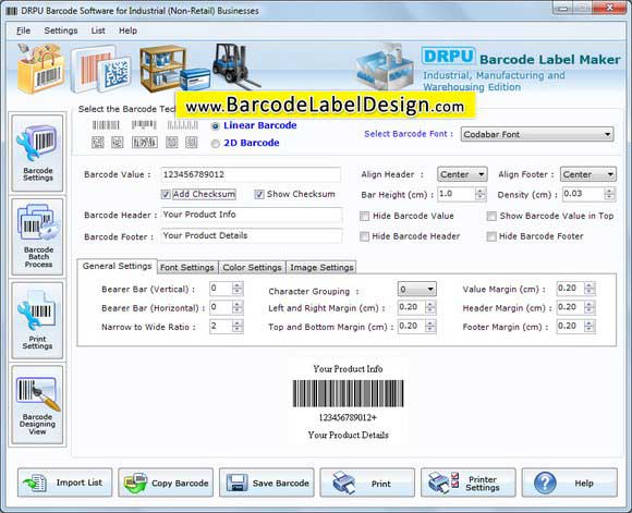 Industrial Barcode Generator screenshot